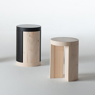 Cylinder wood stool